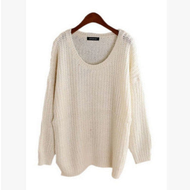 Damen lockerer Strickpullover mit weitem Schnitt und luftiger Struktur EB