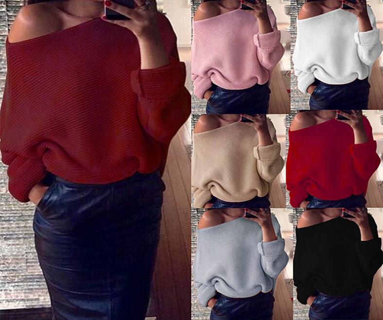 Damen Grobstrickpullover mit schulterfreiem Design und weichem Material EB