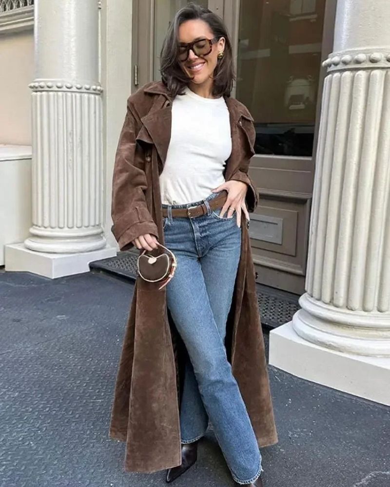EB | Wildleder Langer Mantel