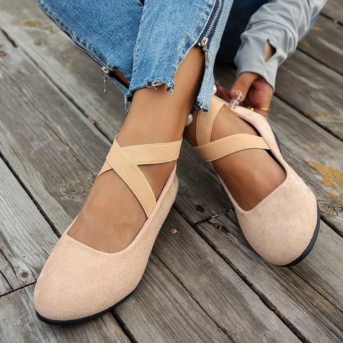 EB | Einfache Damen Ballerinas aus Atmungsaktivem Samt