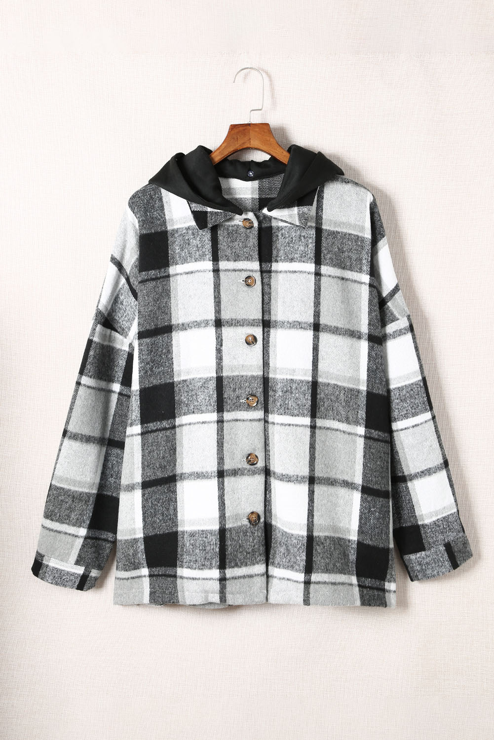 EB | Gitter Oversized Jacke mit Kapuze Lässiger Komfort Warm und Trendy