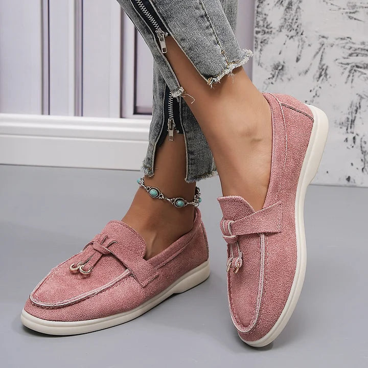 Damen-Loafers aus Wildleder mit geknoteter Quaste EB EB