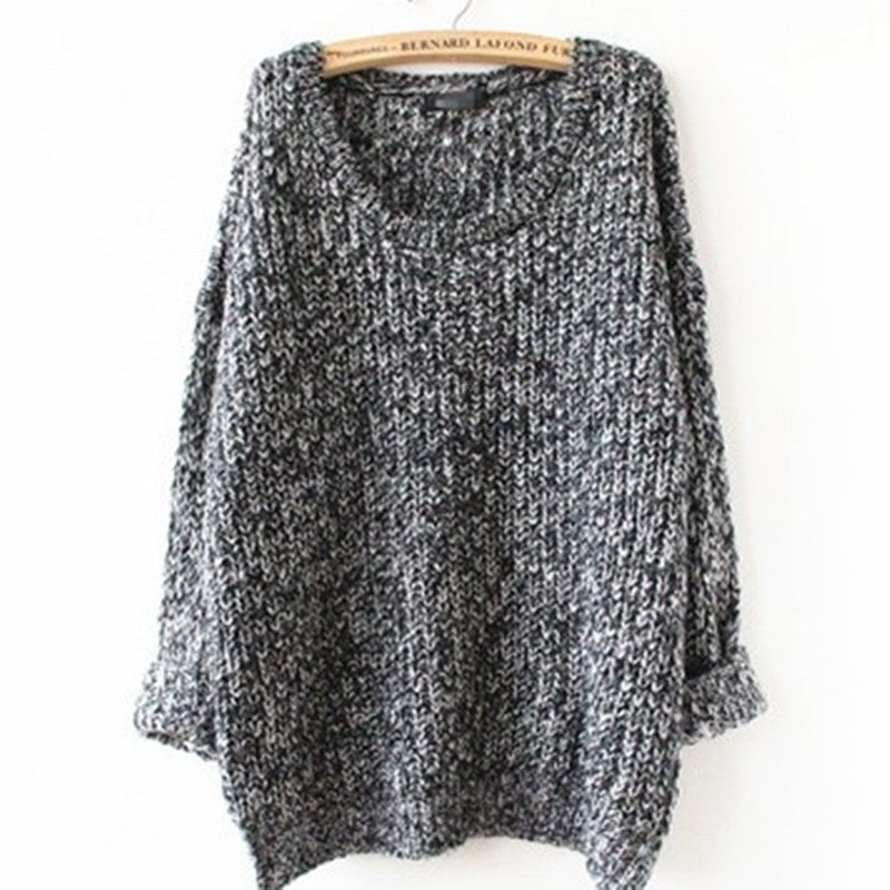 Damen lockerer Strickpullover mit weitem Schnitt und luftiger Struktur EB