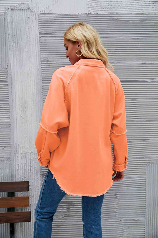 EB | Raw Hem Kragen Denimjacke