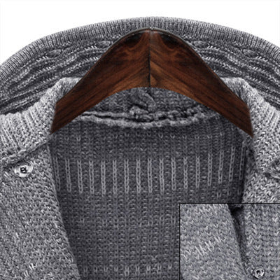 Damen Strickmantel mit Kapuze und Taillengürtel EB