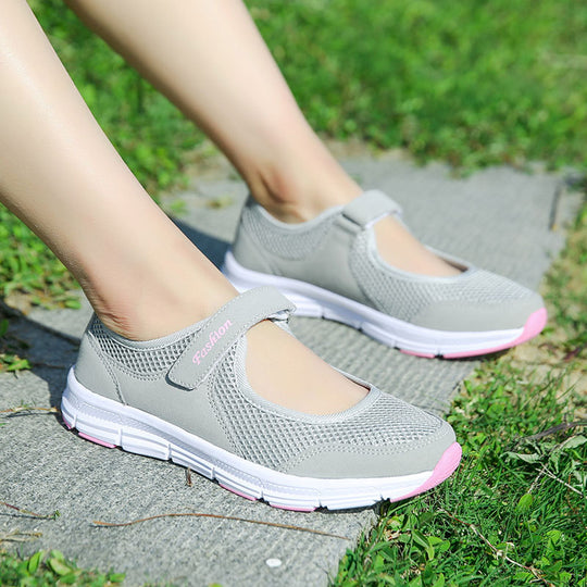 Damen Multifunktionale Freizeitschuhe mit bequemem Klettverschluss und atmungsaktiver Mesh-Oberfläche EB