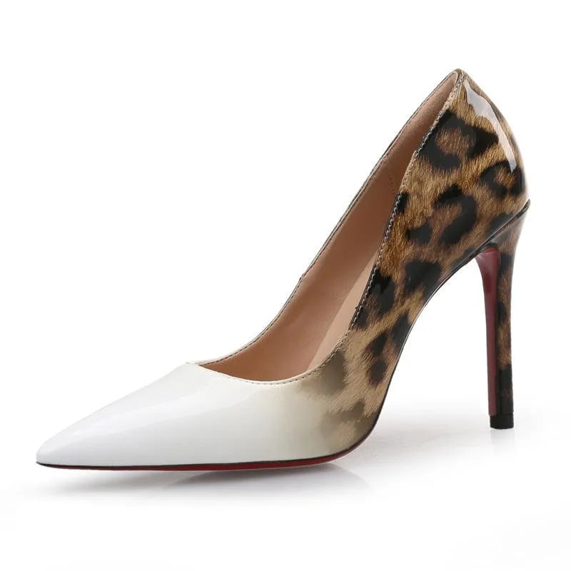 EB | Leopard Print Lace High Heels For Women