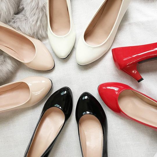 Damen elegante Pumps mit hohem Glanz EB