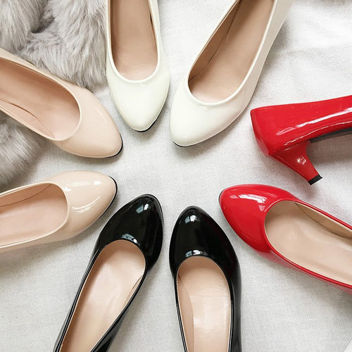 Damen elegante Pumps mit hohem Glanz EB