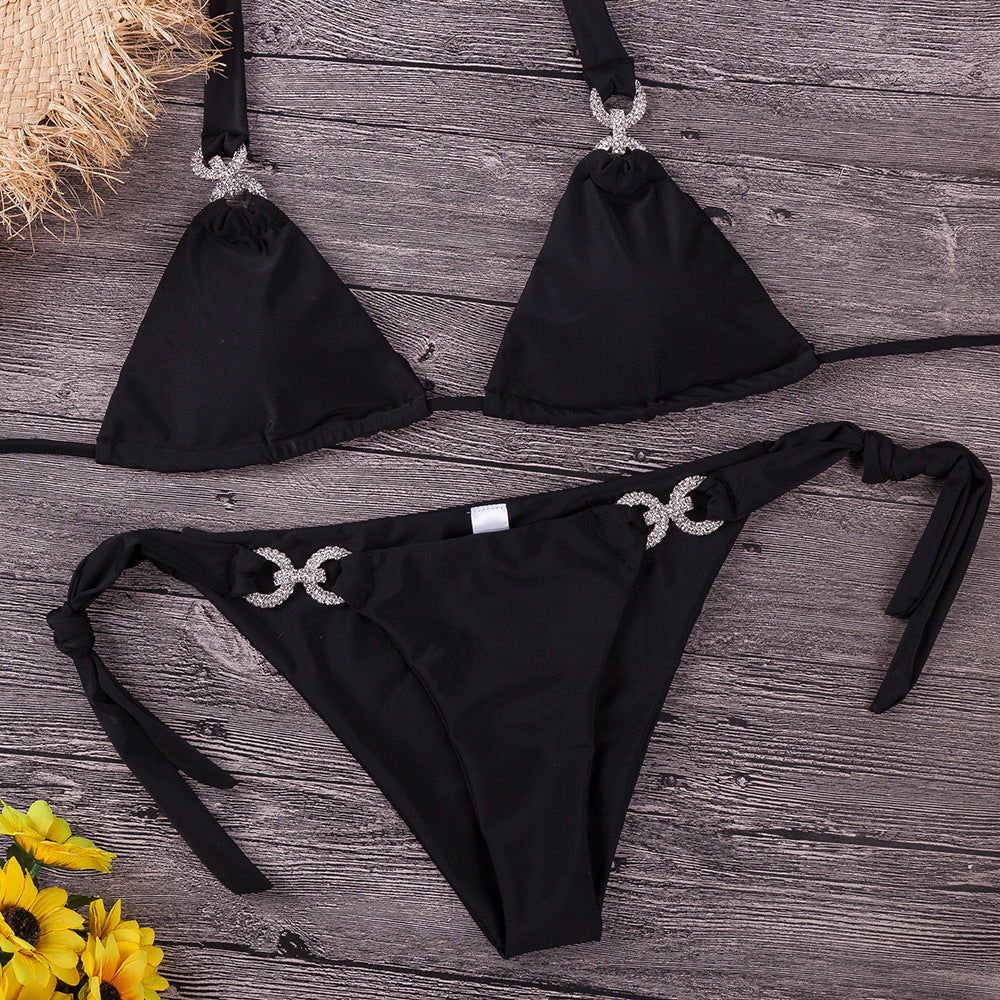 Damen Triangel-Bikini mit funkelnden Akzenten EB