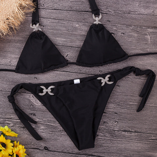 Damen Triangel-Bikini mit funkelnden Akzenten EB