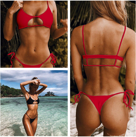Damen Cut-Out Bikini-Set mit elegantem Ausschnitt und seitlichen Schnürungen EB