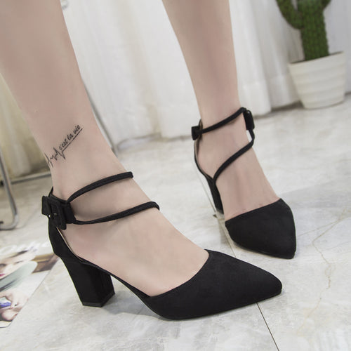 Damen elegante Slingback-Pumps mit transparentem Einsatz und komfortablem Blockabsatz EB