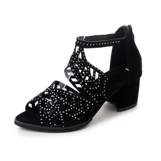 Damen Elegante Sandalen mit glamourösem Strassdetail und modischem Riemendesign EB