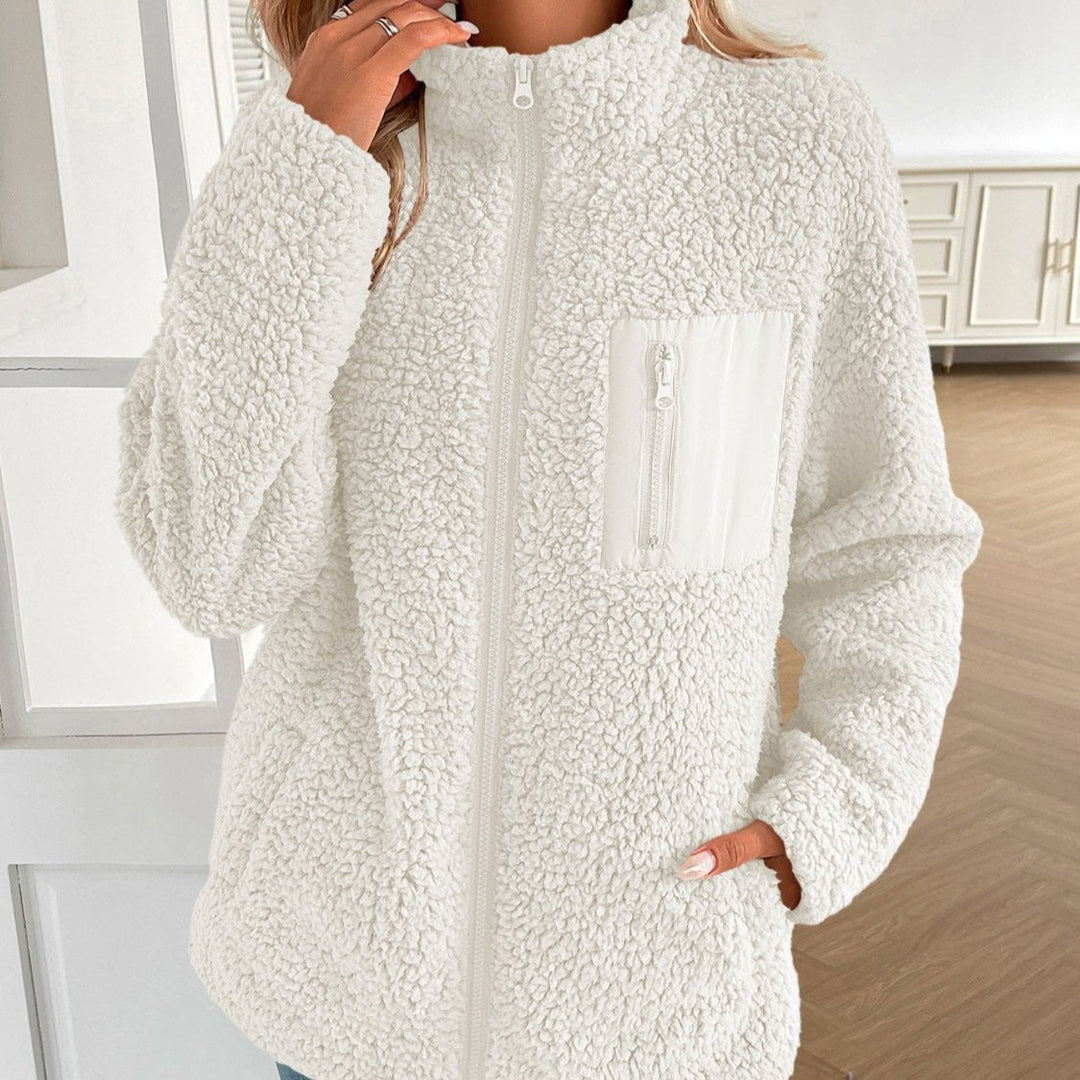 EB | Lässige Winter Zip-Up Fuzzy Jacke für Damen