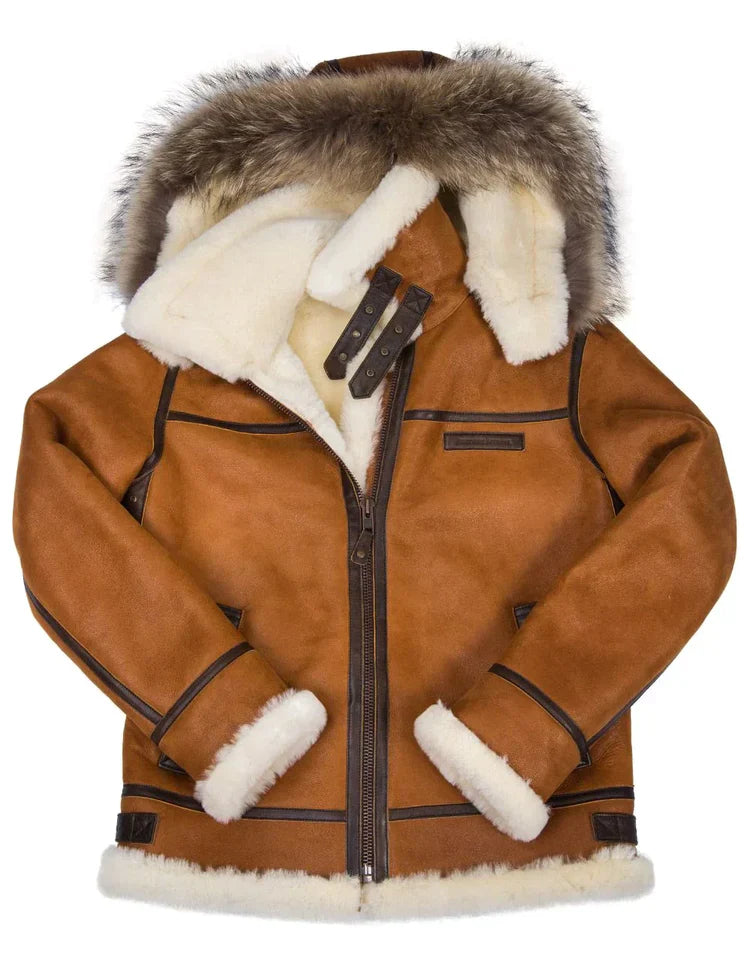 EB | Schafsfelljacke mit Fellkapuze