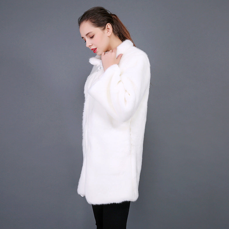 Damen Kunstfell Mantel EB