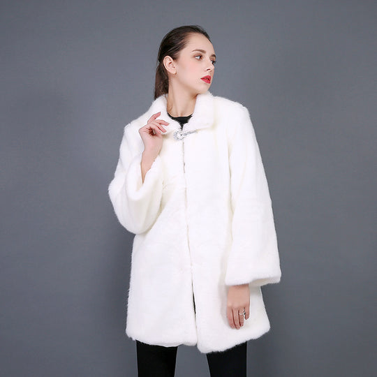 Damen Kunstfell Mantel EB