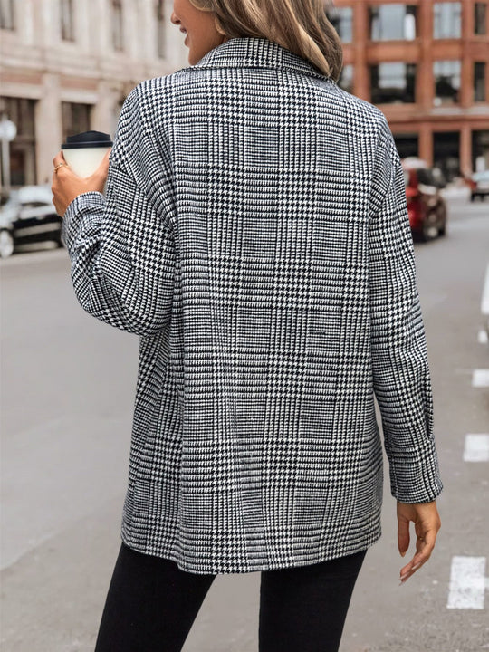 EB | Hahnentritt Drop Shoulder Kragenjacke