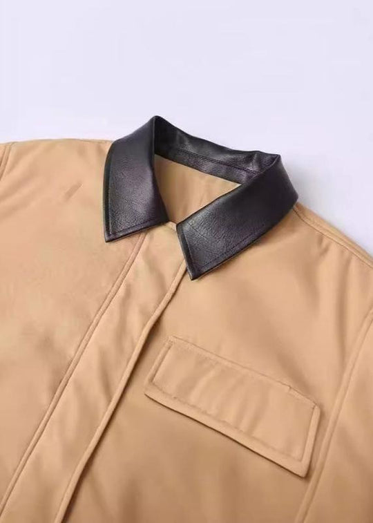 EB | Inspirierter Kontrastkragen Baumwolljacke