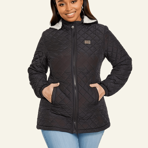EB | Elegante Gesteppte Kapuzenjacke In Übergröße