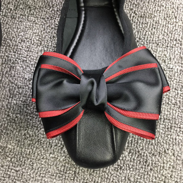 Damen Elegante Ballerinas mit modischer Schleifen-Applikation EB