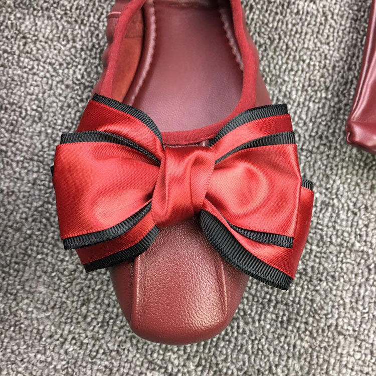 Damen Elegante Ballerinas mit modischer Schleifen-Applikation EB
