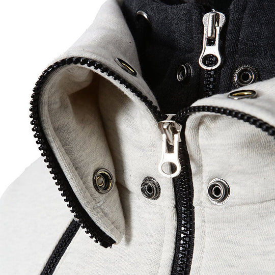 Herren moderne Kapuzenjacke mit Reißverschluss und praktischen Taschen EB