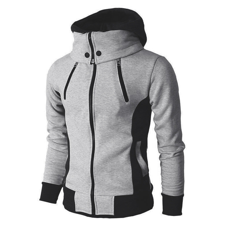 Herren moderne Kapuzenjacke mit Reißverschluss und praktischen Taschen EB