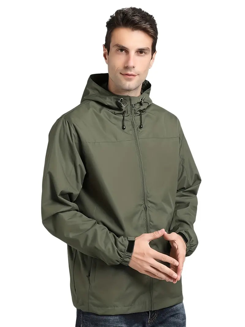 EB | Herren Stilvolle Kapuzen-Windjacke - Wasserdichtes Design