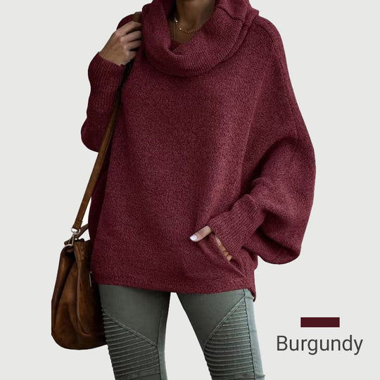EB | Gemütlicher Batwing-Pullover mit Wasserfallausschnitt und Taschen