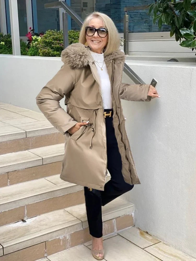 EB | Lang mit Gürtel für Frauen Ideal für Die Wintersaison