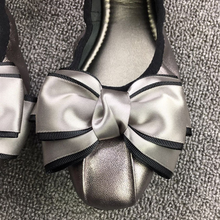 Damen Elegante Ballerinas mit modischer Schleifen-Applikation EB