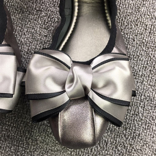 Damen Elegante Ballerinas mit modischer Schleifen-Applikation EB