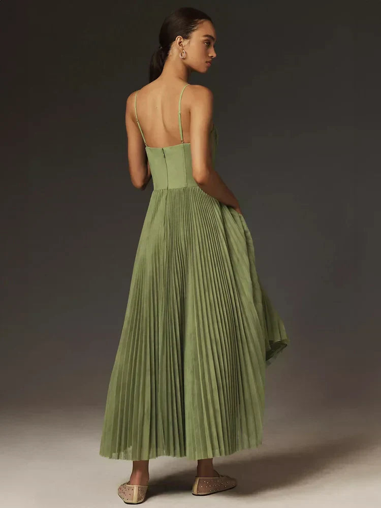 EB | Falten Korsett Midi-Kleid für Damen