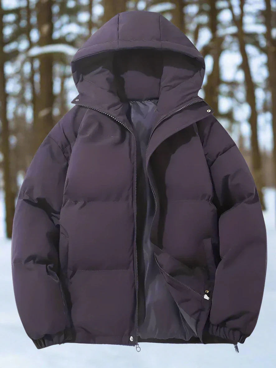 EB | Daunenjacke Warm Isoliert Gestepptes Design mit Kapuze und Reißverschluss