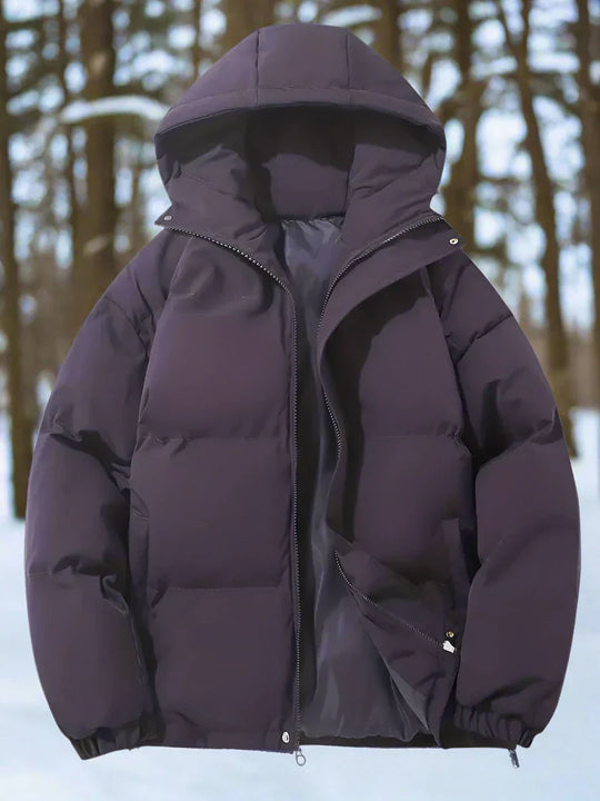 EB | Daunenjacke Warm Isoliert Gestepptes Design mit Kapuze und Reißverschluss