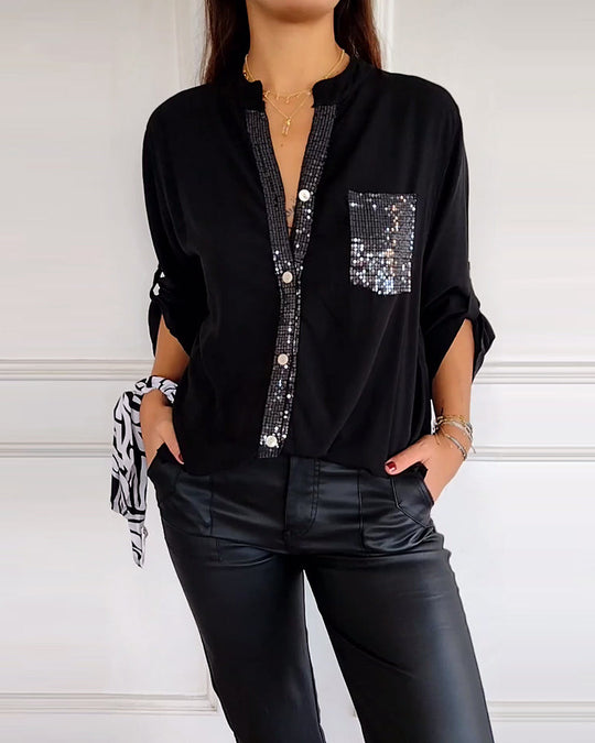 EB | Stilvolle Bluse mit Glimmer Nicht Spezifiziert Elegant und Strahlend