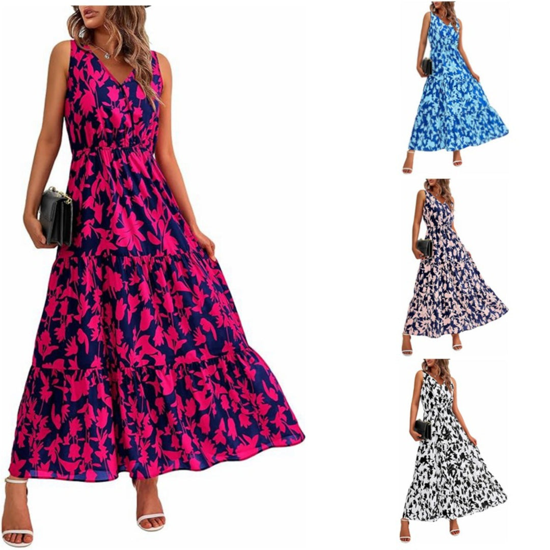 EB | Kleid mit V-Ausschnitt und elastischer Taille