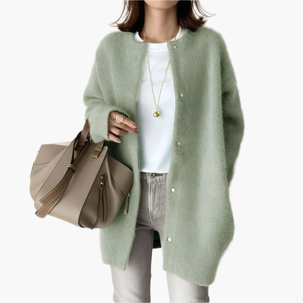 EB | Strickjacke Im Oversize-Look - Modischer Casual Cardigan für Alltag und Büro
