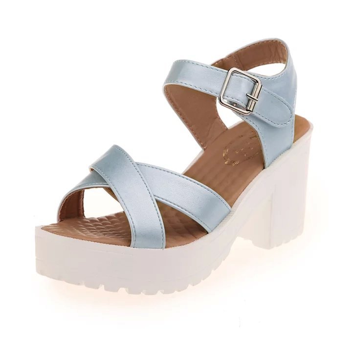 Damen nan Sandalette mit gepolstertem Wabenfußbett, gekreuzten Komfortriemen und robuster Profil-Blocksohle EB