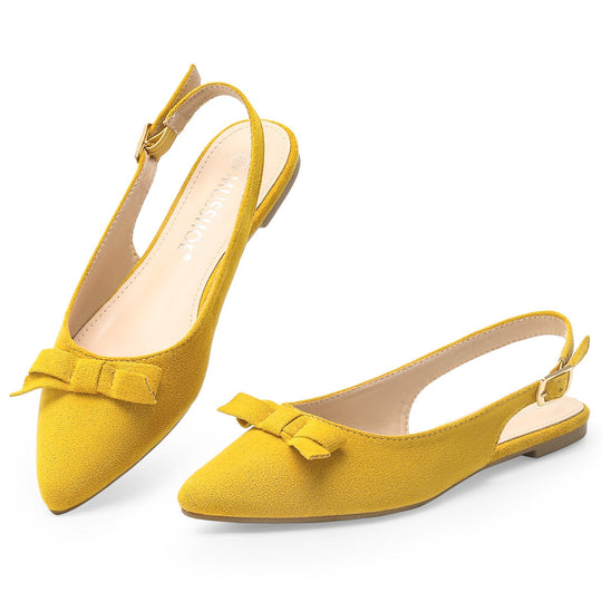 EB | Flache Slingback Sandalen mit Schleife
