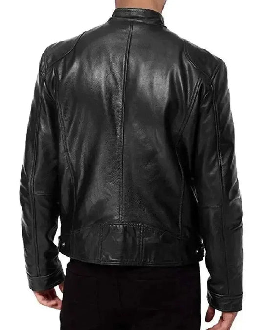 EB | Robuste Leder-Motorradjacke Bikerjacke für Herren Erwan
