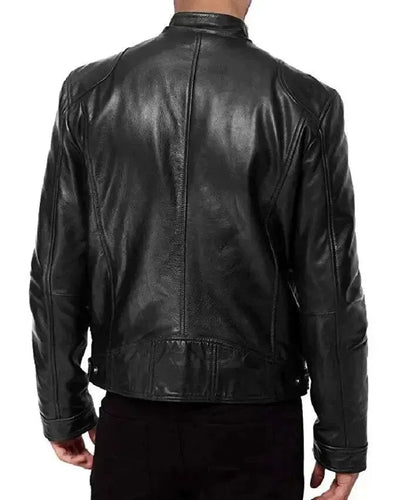 EB | Robuste Leder-Motorradjacke Bikerjacke für Herren Erwan