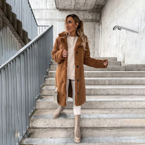 EB | Stilvoller Weicher Teddy Mantel