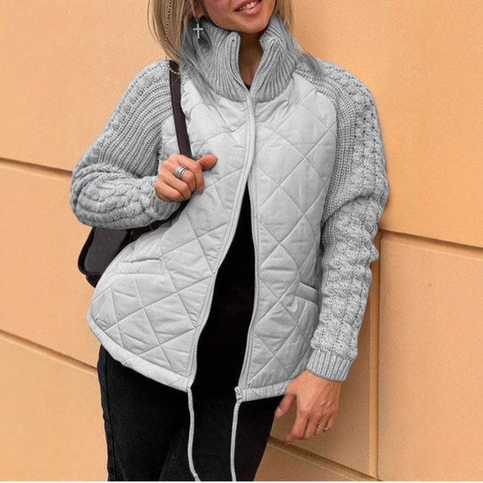 EB | Gemütliche Steppjacke mit Strickärmeln für Frauen