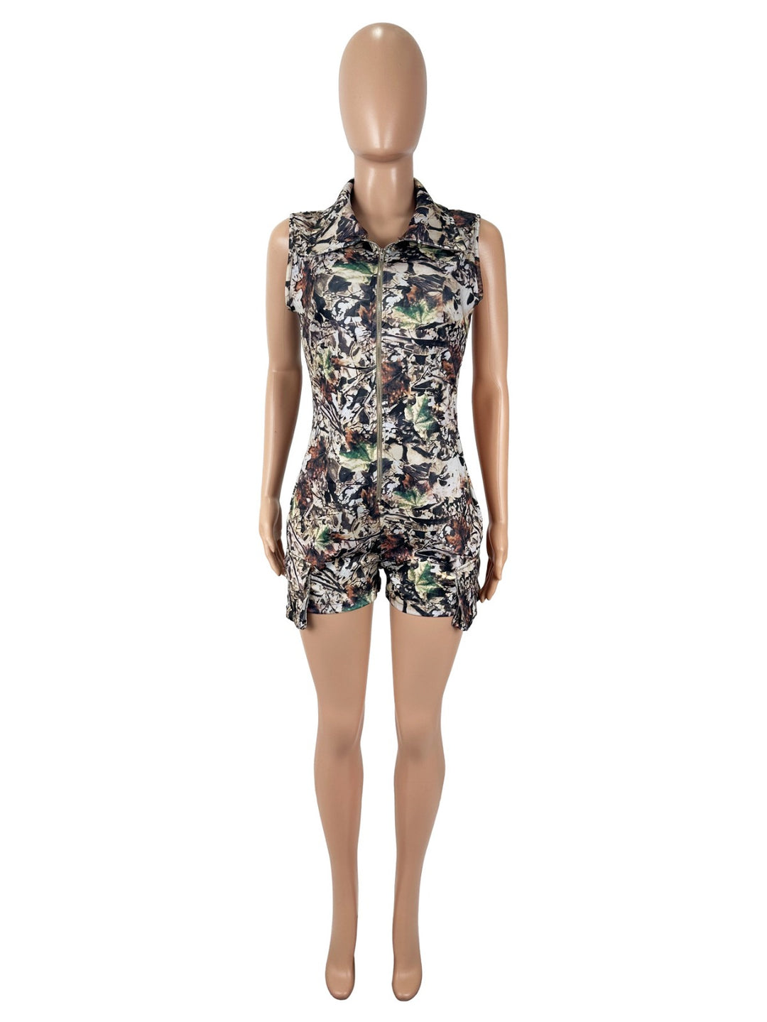 EB | Strampler mit V-Ausschnitt und Camouflage-Print