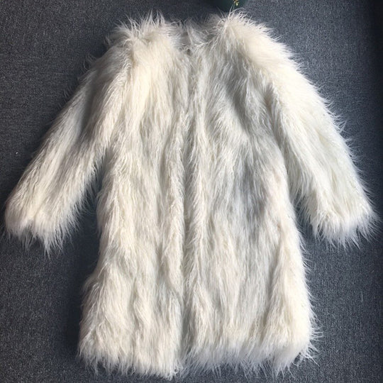 Damen Fellmantel mit luxuriöser Textur EB