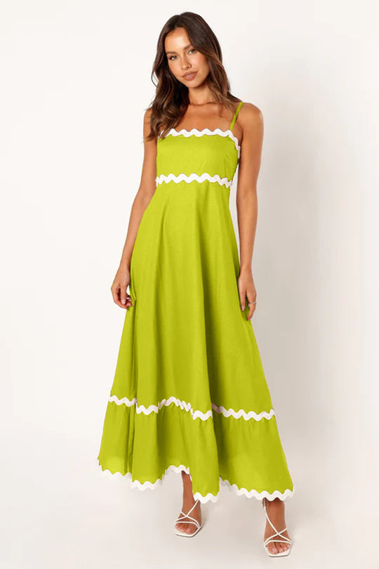 EB | Einfarbiges Spitzen-Hosenträger-Röhrentop-Kleid