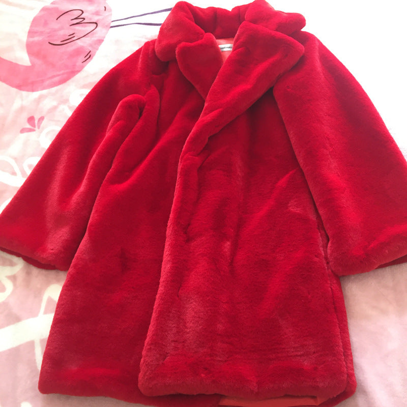 Damen luxuriöser Fleece-Mantel EB